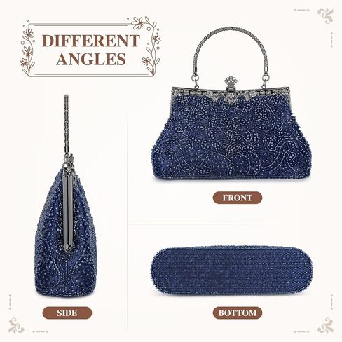 UBORSE 1920s Vintage Beaded Clutch Evening Bags for Women Formal Bridal Wedding Clutch Purse Prom Cocktail Party Handbags in Saudi Arabia