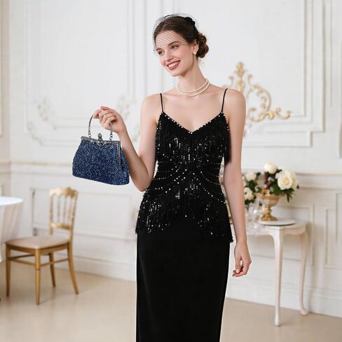 UBORSE 1920s Vintage Beaded Clutch Evening Bags for Women Formal Bridal Wedding Clutch Purse Prom Cocktail Party Handbags in Saudi Arabia