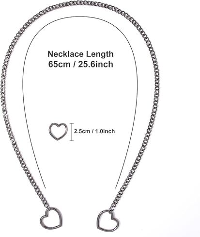 Heart Slip Chain Necklaces for Women,Stainless Steel Adjustable Lariat Heart Y-Necklace,Punk Gothic Cuban Collar Choker Necklace for women in Kuwait