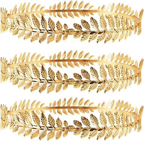 eawin 3 PCS Greek Gold Leaf Crown Laurel Wreath Roman Emperor Crown Trown Toga Greek Armed Men Men Party Caesar Circlet Wedding Headpiece in Kuwait