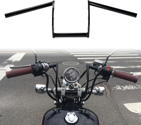 7/8" z bars motorcycle handlebars - PSLER drag bar 22mm handlebar handle for Softail Dyna Sportster Iron 883 Custom Bobber Chopper Cruisers Cafe Racer,Black in Saudi Arabia