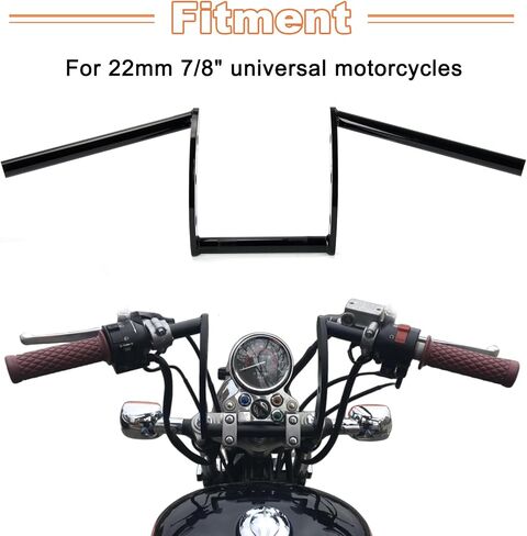 7/8" z bars motorcycle handlebars - PSLER drag bar 22mm handlebar handle for Softail Dyna Sportster Iron 883 Custom Bobber Chopper Cruisers Cafe Racer,Black in Saudi Arabia