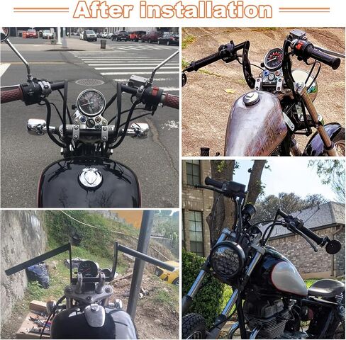 7/8" z bars motorcycle handlebars - PSLER drag bar 22mm handlebar handle for Softail Dyna Sportster Iron 883 Custom Bobber Chopper Cruisers Cafe Racer,Black in Saudi Arabia