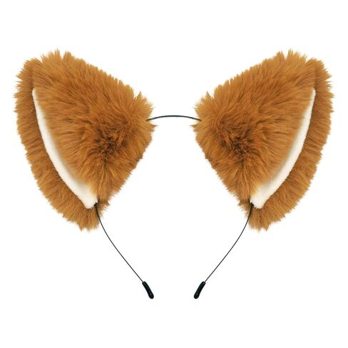 Cat Fox Ears Headband for Women Girls, Halloween Cosplay Cat Costume Faux Fur Ears Headbands Hair Accessories for Adult Kids (Black & Pink) in Kuwait