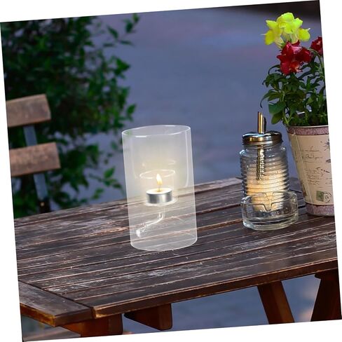 UPKOCH Elegant Transparent Glass Candle Cover Windproof Decorative Candle Shade for Dining Durable and Chic Candle Tube Holder for Cozy Romantic Dinners in Saudi Arabia
