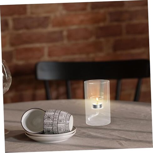 UPKOCH Elegant Transparent Glass Candle Cover Windproof Decorative Candle Shade for Dining Durable and Chic Candle Tube Holder for Cozy Romantic Dinners in Saudi Arabia