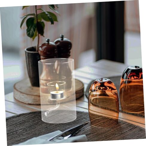 UPKOCH Elegant Transparent Glass Candle Cover Windproof Decorative Candle Shade for Dining Durable and Chic Candle Tube Holder for Cozy Romantic Dinners in Saudi Arabia