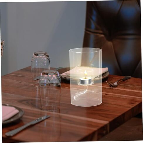 UPKOCH Elegant Transparent Glass Candle Cover Windproof Decorative Candle Shade for Dining Durable and Chic Candle Tube Holder for Cozy Romantic Dinners in Saudi Arabia