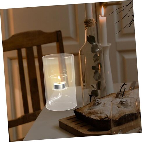 UPKOCH Elegant Transparent Glass Candle Cover Windproof Decorative Candle Shade for Dining Durable and Chic Candle Tube Holder for Cozy Romantic Dinners in Saudi Arabia