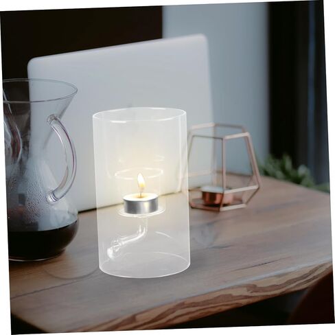UPKOCH Elegant Transparent Glass Candle Cover Windproof Decorative Candle Shade for Dining Durable and Chic Candle Tube Holder for Cozy Romantic Dinners in Saudi Arabia
