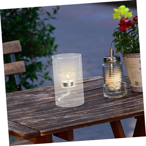 DECHOUS Clear Glass Candle Shade Elegant Transparent Candle Protector for Tealight and Votive Candles Durable Home Decor for Cozy Evenings and Romantic Dinners Unique Artistic Design in Saudi Arabia
