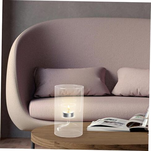 DECHOUS Clear Glass Candle Shade Elegant Transparent Candle Protector for Tealight and Votive Candles Durable Home Decor for Cozy Evenings and Romantic Dinners Unique Artistic Design in Saudi Arabia