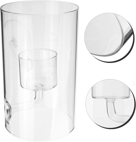 DECHOUS Clear Glass Candle Shade Elegant Transparent Candle Protector for Tealight and Votive Candles Durable Home Decor for Cozy Evenings and Romantic Dinners Unique Artistic Design in Saudi Arabia