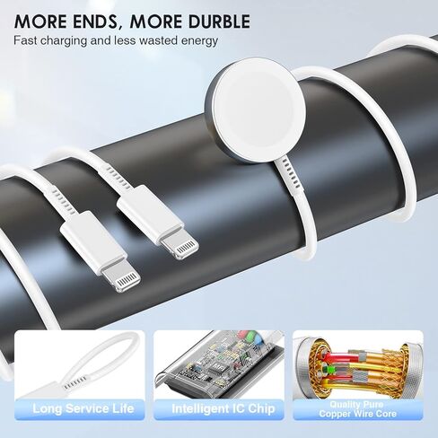 كابل شاحن ساعة Apple الجديد، 1 حزمة USB C شاحن iWatch المغناطيسي سلك شحن سريع، كابل شحن لاسلكي محمول متوافق مع Apple Watch Series 9/8/7/6/SE/SE2/5/4/3/2/1-3FT- أزرق in Kuwait