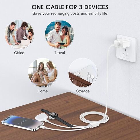 كابل شاحن ساعة Apple الجديد، 1 حزمة USB C شاحن iWatch المغناطيسي سلك شحن سريع، كابل شحن لاسلكي محمول متوافق مع Apple Watch Series 9/8/7/6/SE/SE2/5/4/3/2/1-3FT- أزرق in Kuwait