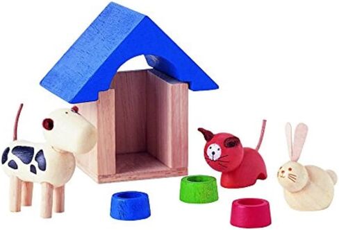 PlanToys Wooden Classic Line of Dollhouse Furniture - Children's Bunk Bedroom Set (9502) | Sustainably Made from Rubberwood and Non-Toxic Paints and Dyes | PlanNatural Classic Wooden Toy Collection in Kuwait
