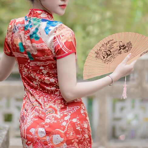 Sandalwood Folding Fan - Vintage Handheld Decorative Fan with Tassel Elegant Multi-Color Design for Summer Decor 15.75 X 9.06 Inch in Saudi Arabia