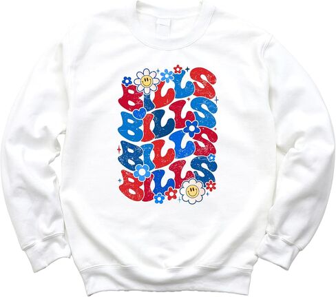 Olive يحب Apple Groovy Floral Bills Sweatshirt للنساء المراهقات والفتيات الأحمر والأزرق الفخر Pullover in Kuwait
