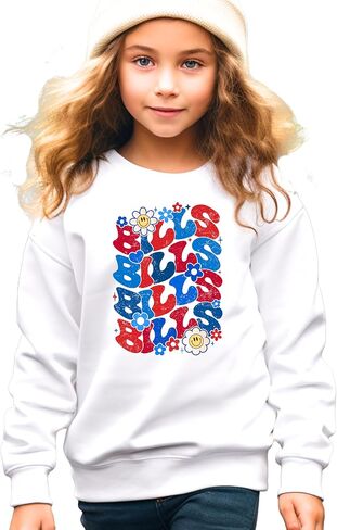 Olive يحب Apple Groovy Floral Bills Sweatshirt للنساء المراهقات والفتيات الأحمر والأزرق الفخر Pullover in Kuwait