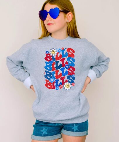 Olive يحب Apple Groovy Floral Bills Sweatshirt للنساء المراهقات والفتيات الأحمر والأزرق الفخر Pullover in Kuwait