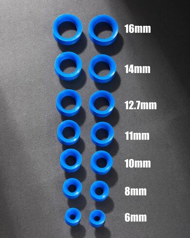 Jewseen 16Pcs Ear Tunnels Silicone Tunnels Gauges Double Flared Flexible Silicone Gauges Ear Plugs for Women Men 2g-5/8'' in Saudi Arabia