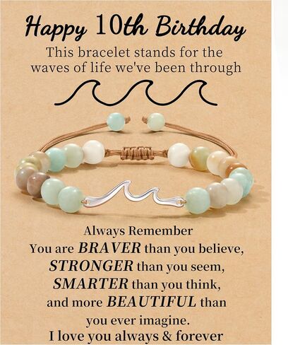 30th 40th 50th 60th 70th Birthday Gifts for Women Beaded Bracelets for Women with Wave, Wave Bracelet for Woman 10th 13h 16th 21st Bithday Gifts for Teen Girl Trendy Stuff Sister Friend Inspirational Get Well Feel Better Gift Jewelry in Kuwait