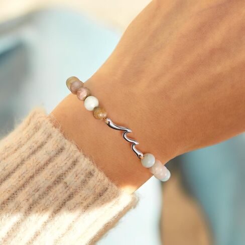 30th 40th 50th 60th 70th Birthday Gifts for Women Beaded Bracelets for Women with Wave, Wave Bracelet for Woman 10th 13h 16th 21st Bithday Gifts for Teen Girl Trendy Stuff Sister Friend Inspirational Get Well Feel Better Gift Jewelry in Kuwait