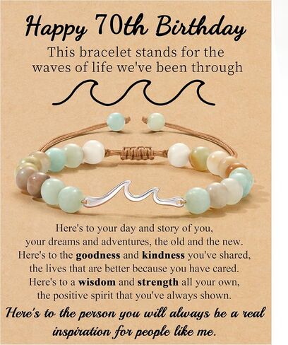 30th 40th 50th 60th 70th Birthday Gifts for Women Beaded Bracelets for Women with Wave, Wave Bracelet for Woman 10th 13h 16th 21st Bithday Gifts for Teen Girl Trendy Stuff Sister Friend Inspirational Get Well Feel Better Gift Jewelry in Kuwait