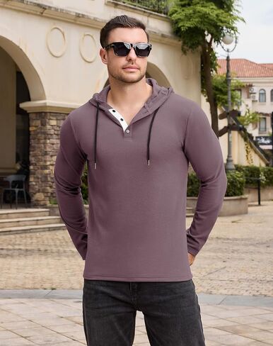 Mens Fashion Athletic Hoodies Long Sleeve Drawstring Casual Sweatshirts Color blocked Collar Lightweight Pullover in Kuwait