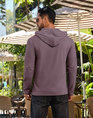 Mens Fashion Athletic Hoodies Long Sleeve Drawstring Casual Sweatshirts Color blocked Collar Lightweight Pullover in Kuwait