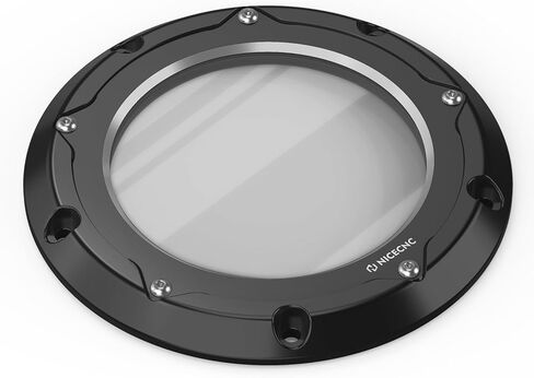 NICECNC Transparent Derby Cover Clutch Cover Primary Side Cover Aluminum CNC Black Compatible with Harley Ultra Limited Low FLHTKL 2017-2024, Replacement for 25700388, See Fitments in Saudi Arabia