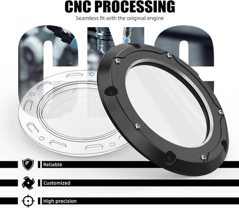 NICECNC Transparent Derby Cover Clutch Cover Primary Side Cover Aluminum CNC Black Compatible with Harley Ultra Limited Low FLHTKL 2017-2024, Replacement for 25700388, See Fitments in Saudi Arabia