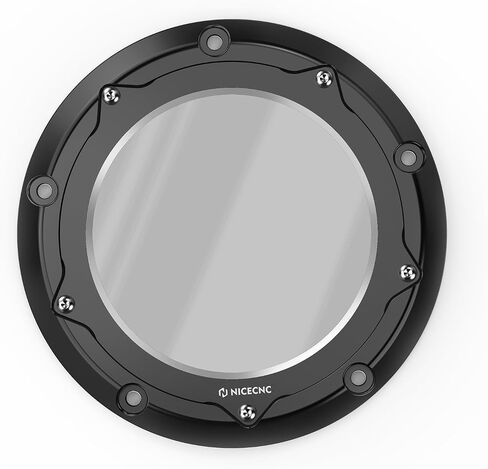 NICECNC Transparent Derby Cover Clutch Cover Primary Side Cover Aluminum CNC Black Compatible with Harley Ultra Limited Low FLHTKL 2017-2024, Replacement for 25700388, See Fitments in Saudi Arabia
