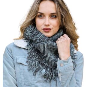 Frayed Trim Infinity Scarf For Women winter Fashion Marled Knit Blanket Scarves in Saudi Arabia