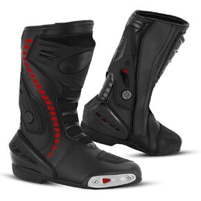 Men’s Waterproof Motorcycle Racing Boots – Leather Motorbike Shoes with Ankle Protection & Non-Slip Sole for Motocross in Kuwait