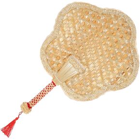 Handmade Straw Vintage Fan Hand Woven Portable Handheld Fan for Travel Home Wedding Random Style in Kuwait