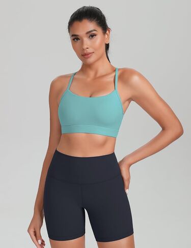 HeyNuts to Freest Womens Y Back Sports Bra, Spaghetti Strap Racerback Low Impact Workout Yoga Tops Padded A-C Cups *Updated in Saudi Arabia