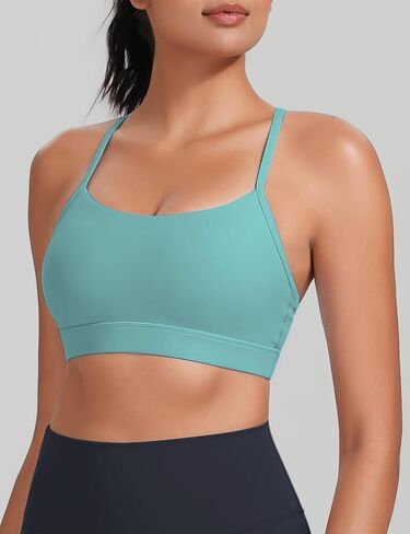 HeyNuts to Freest Womens Y Back Sports Bra, Spaghetti Strap Racerback Low Impact Workout Yoga Tops Padded A-C Cups *Updated in Saudi Arabia