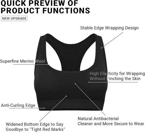 Women's 100% Merino Wool Sports Bra，Wireless Racerback Sports Vest for Hiking, Yoga & Outdoor Activities in Saudi Arabia