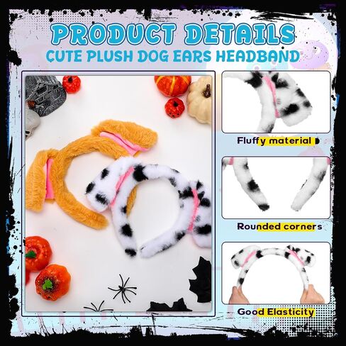 6 Pcs Dog Ears Headband Realistic Puppy Hairband Fluffy Adult Dogs Costume for Halloween Cosplay Makeup Pet Birthday Party Theme Costumes Party Supplies Gift in Saudi Arabia