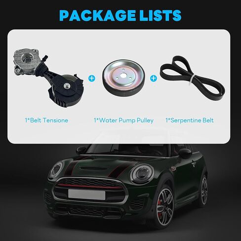 Drive Belt Tensioner Assembly Idler Friction Wheel & Engine Water Pump Pulley Compatible with Cooper Countryman 07-16 L4 1.6L 2.0L L3 1.5L 11287598833 1060352 11517545958 in Kuwait