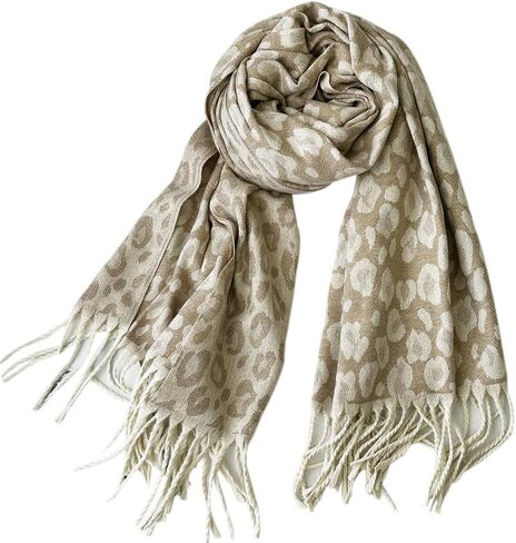 Fashion Leopard Print Scarf Winter Warm Animal Soft Cashmere Blanket Long Scarf Wrap Shawl in Saudi Arabia