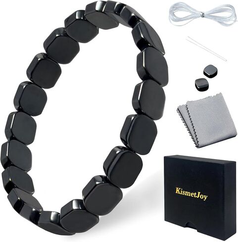 Hematite Bracelet for Men - Reclaim Your Edge & Confidence, Natural Stone for Focus, Courage & Mental Clarity, Stretch Gift Jewelry in Saudi Arabia