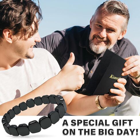 Hematite Bracelet for Men - Reclaim Your Edge & Confidence, Natural Stone for Focus, Courage & Mental Clarity, Stretch Gift Jewelry in Saudi Arabia