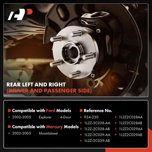 A-Premium الخلفية السائق ودرع غبار الفرامل الجانبي A-Premium متوافق مع طرازات Ford & Mercury-Explorer 2002-2005 ، Mountaineer 2002-2005 ، 2-PC Set in Kuwait