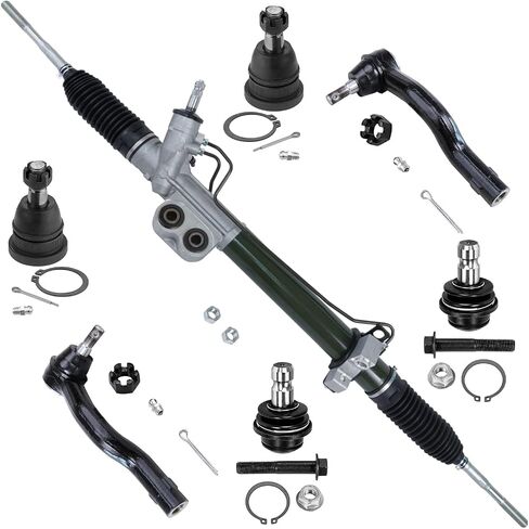 Detroit Axle - 7pc Front Rack and Pinion Kit for Nissan Titan Pathfinder Armada INFINITI QX56 Power Steering Rack and Pinion Outer Tie Rods Upper Lower Ball Joints Replacement in Saudi Arabia