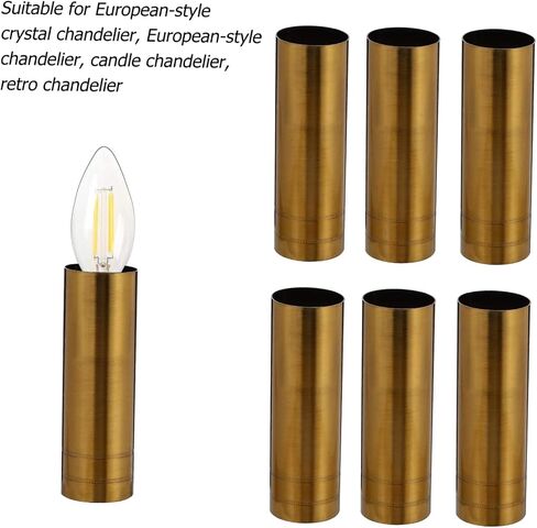 Luxshiny 6pcs على الطراز الأوروبي على الطراز الأوروبي ثريا شمعة المصباح الأكمام قاعدة الأكمام الحديد لإكسسوارات الإضاءة قطع الغيار لتجهيزات الشمعدانات in Kuwait