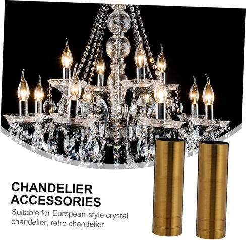 Luxshiny 6pcs على الطراز الأوروبي على الطراز الأوروبي ثريا شمعة المصباح الأكمام قاعدة الأكمام الحديد لإكسسوارات الإضاءة قطع الغيار لتجهيزات الشمعدانات in Kuwait