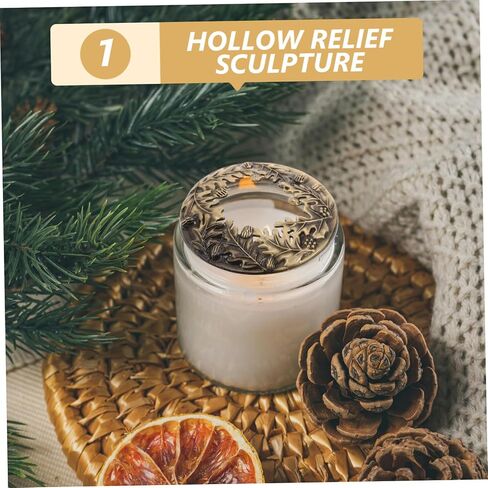 Stobok Pine Candle Jar Topper Topper Antique Zinc Alloy Devinative Devinative for Rectering Burning and Smoke Holiday Home Decor in Saudi Arabia
