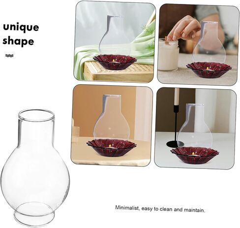DECHOUS Transparent Glass Candle Holder Sleeve Open Ended Decorative Candle Tube Shade for Home Decor Weddings and Creative DIY Projects in Saudi Arabia